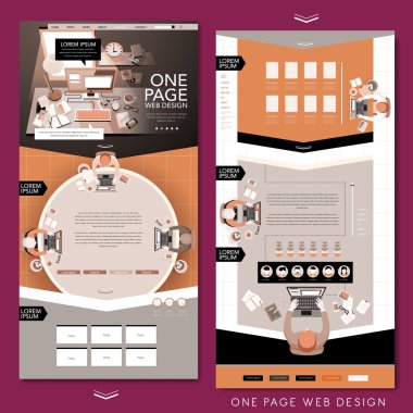 Üstten Görünüm bir sayfa web sitesi tasarım şablonu