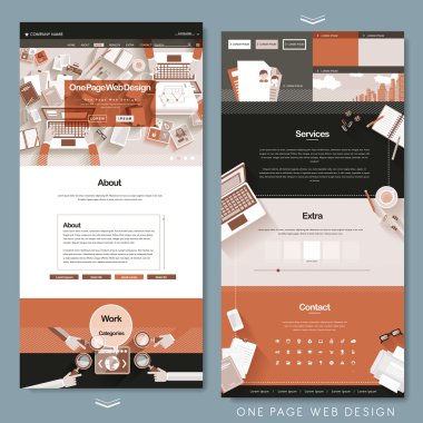 turuncu bir sayfa web sitesi tasarım şablonu