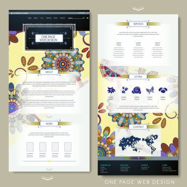 çiçek bir sayfa web sitesi tasarım şablonu