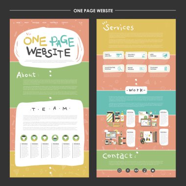 çocuksu bir sayfa web sitesi tasarım şablonu