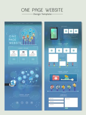 parlak teknik bir sayfa web sitesi tasarım şablonu