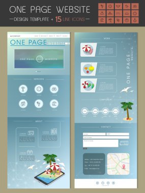 modern bir sayfa web sitesi tasarım şablonu