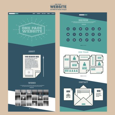 modern bir sayfa web sitesi tasarım şablonu 