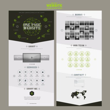 sinirli bir sayfa web sitesi şablonu tasarımı floresan hattı ile