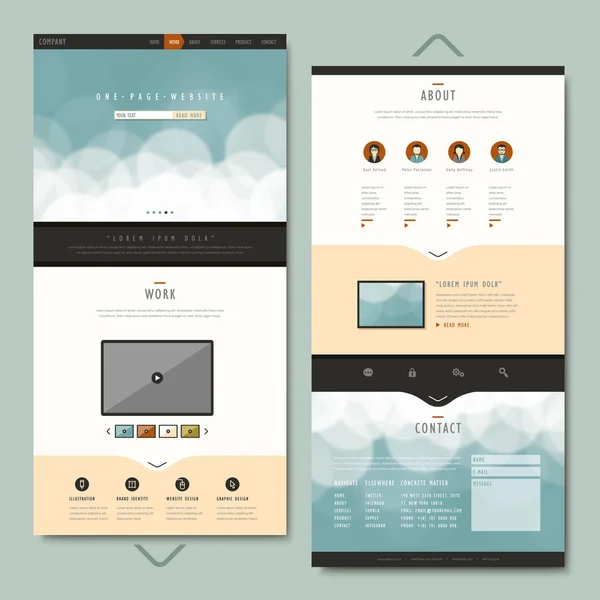 Prostota jednej stronie internetowej szablon projekt — Wektor stockowy