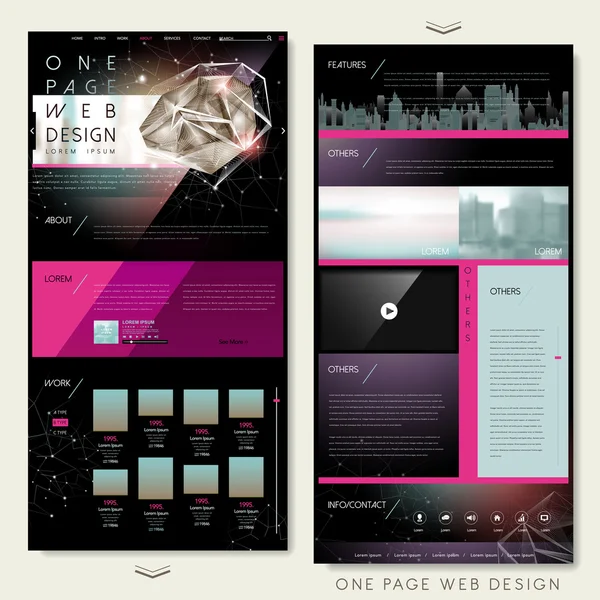 Prachtige sjabloon van één pagina websiteontwerp — Stockvector