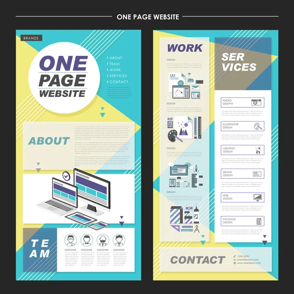 Çok güzel bir sayfa web sitesi tasarım şablonu — Stok Vektör