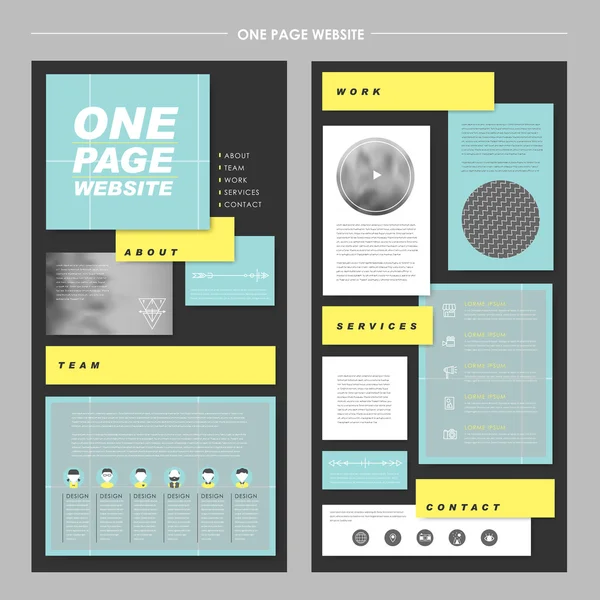 Moderno Una página Diseño de plantilla de sitio web — Archivo Imágenes Vectoriales