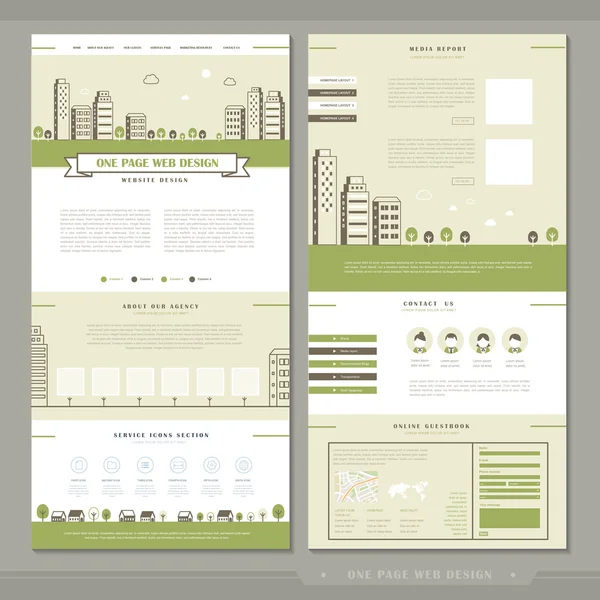 Indah desain satu halaman website template - Stok Vektor
