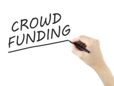 erkek eli tarafından yazılan crowdfunding sözcükler