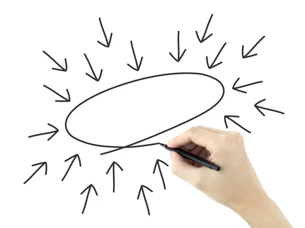 Business concept drawn by man's hand — Stock Photo, Image