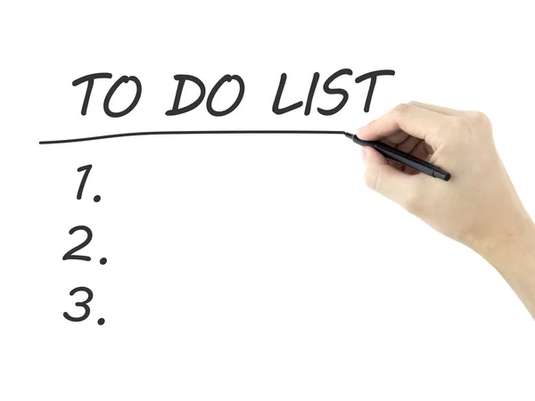 To do list words written by man's hand — Stock Photo, Image