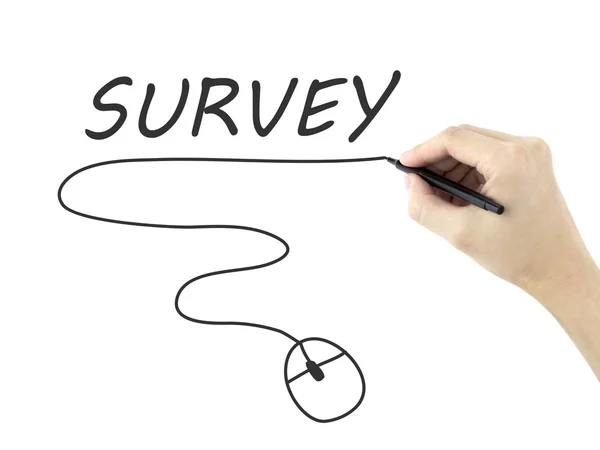 Survey word written by man's hand — Stock Photo, Image