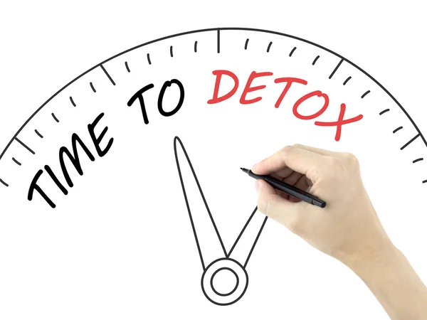 Time to detox words written by man's hand — Stock Photo, Image