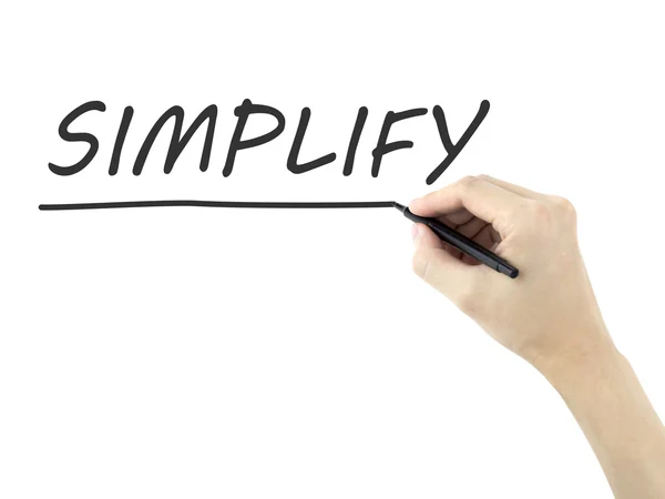 Simplify word written by man's hand — Stock Photo, Image
