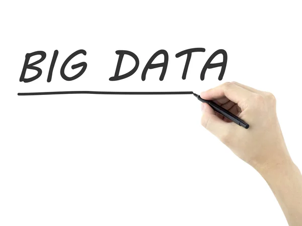 Big data words written by man's hand — Stock Photo, Image