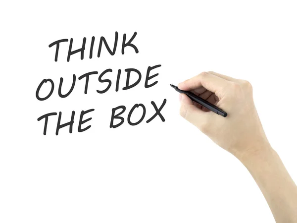 Think outside the box words — Stock Photo, Image