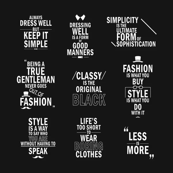 Fashion attitude quotes set — Stock Vector