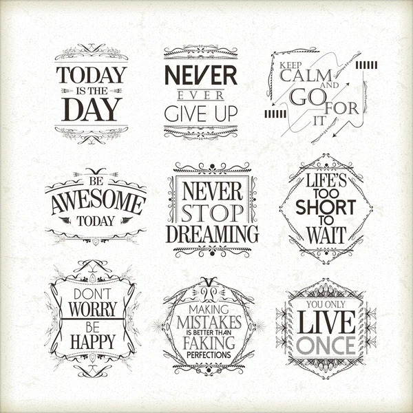 Positive quotes set — Stock Vector