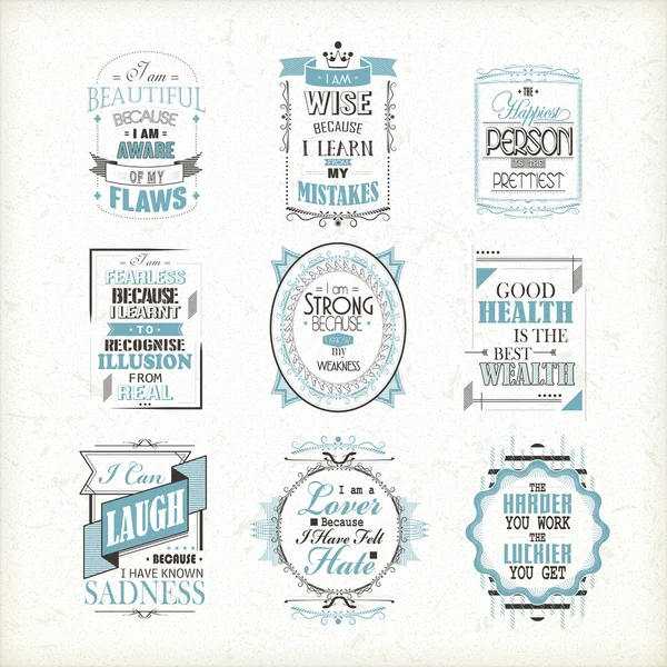 Life quotes set — Stock Vector