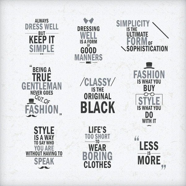 Fashion attitude quotes set — Stock Vector