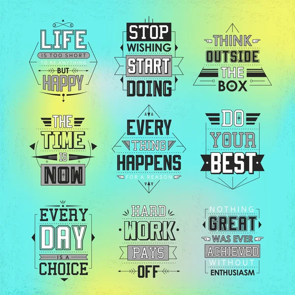 Life quotes set — Stock Vector