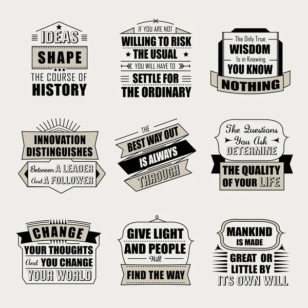 Ensemble de citations motivantes et inspirantes — Image vectorielle