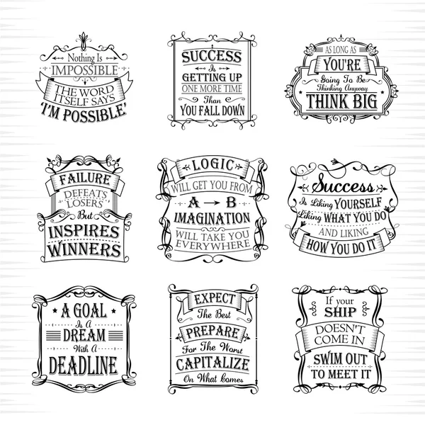 Ensemble de citations motivantes et inspirantes — Image vectorielle