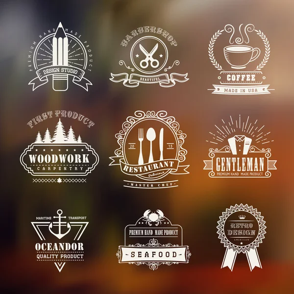 Conjunto emblemas de estilo vintage — Vector de stock