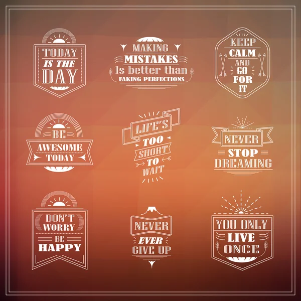 Motivational and inspirational quotes set — Stock Vector