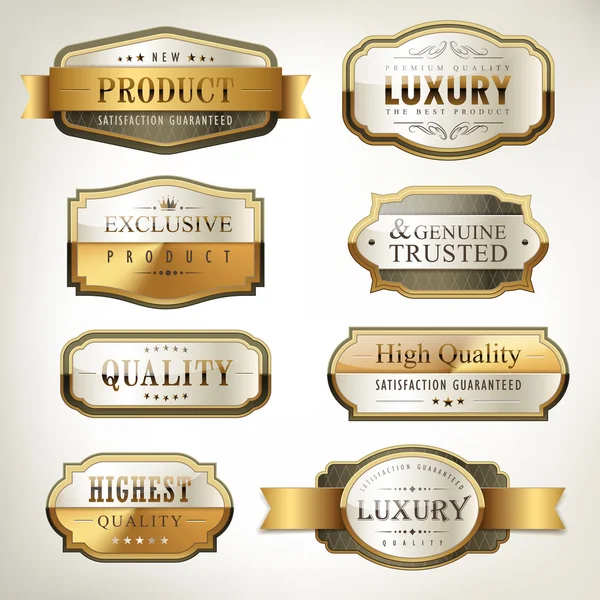 Luxe premium collection de plaques d'or de qualité — Image vectorielle