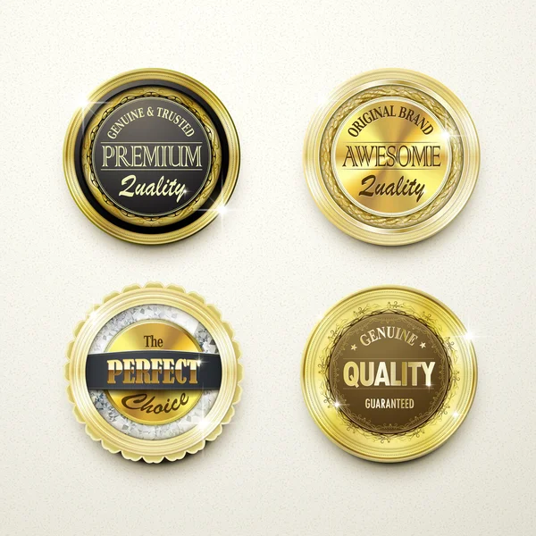 Premium kwaliteit prachtige gouden labels-collectie — Stockvector