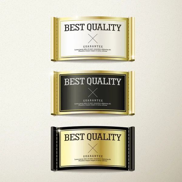 Qualidade premium lindo etiquetas douradas —  Vetores de Stock