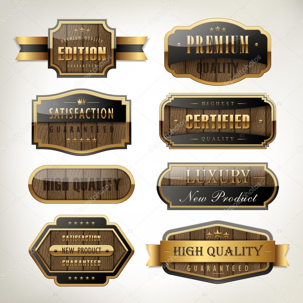 luxury premium quality plates collection with wooden texture