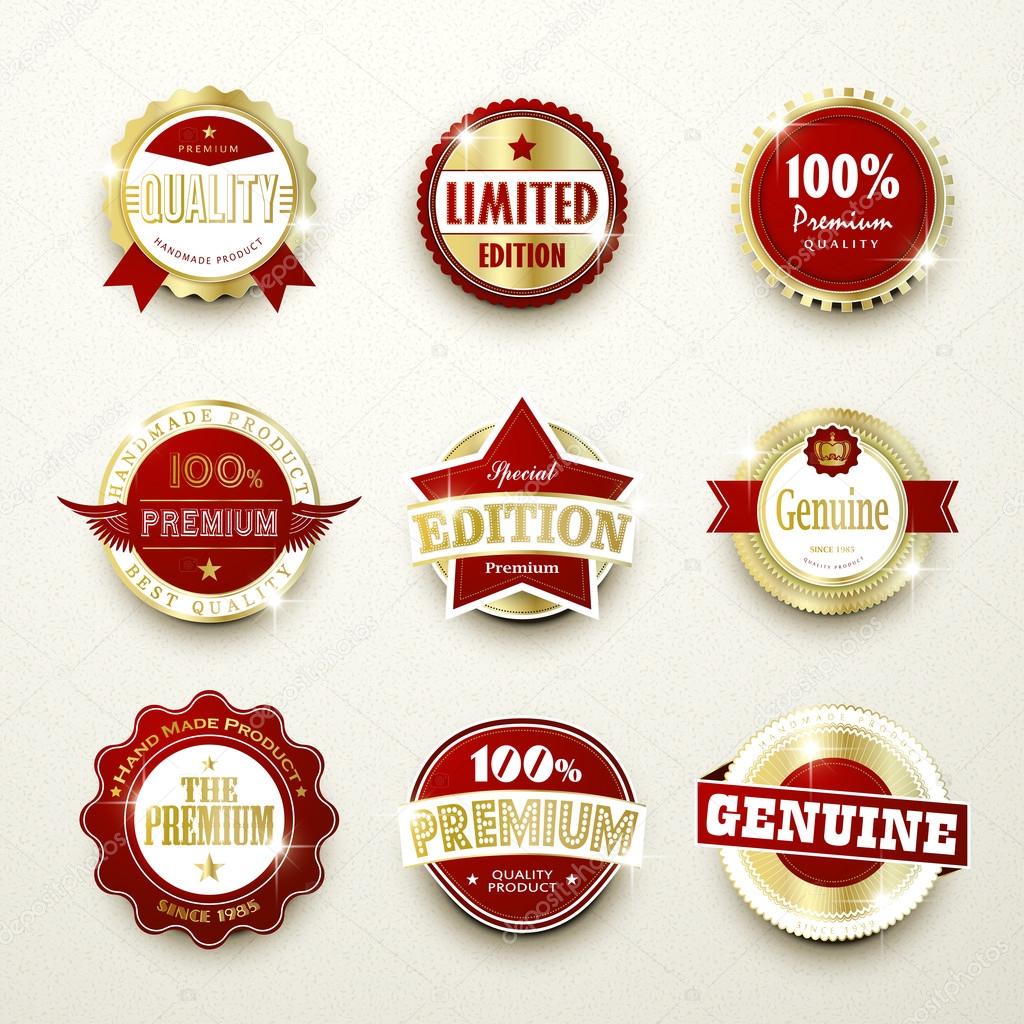 premium quality sparkling golden labels collection