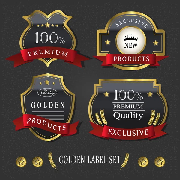 Gorgeous premium quality golden labels collection — Stock Vector