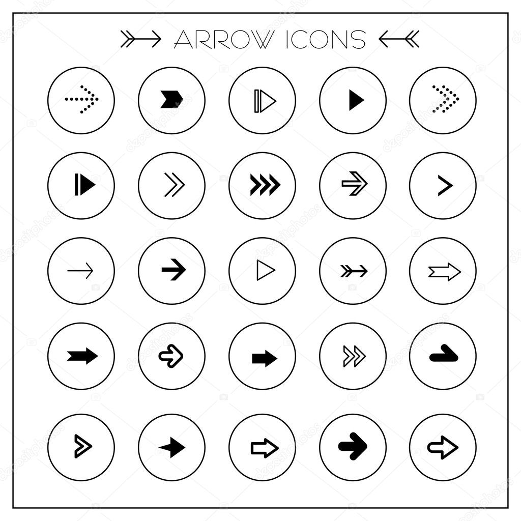 modern arrows icons set 