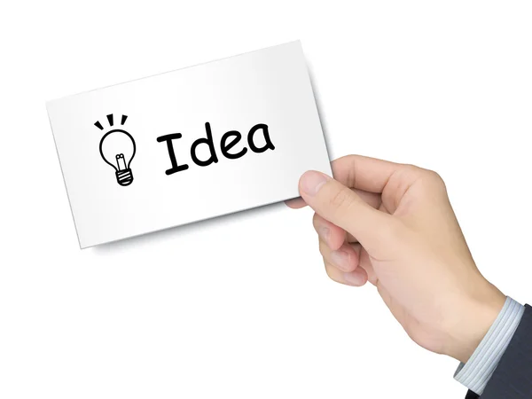 Idea card in mano — Foto Stock