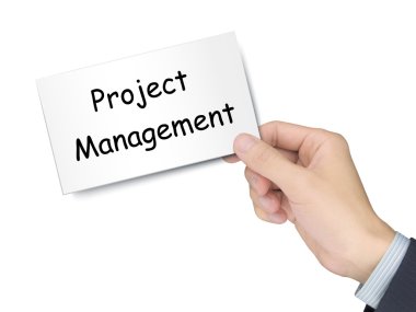 proje yönetim kartı elinde