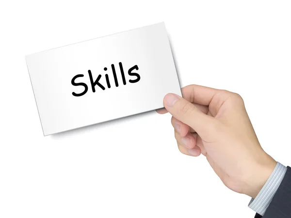 Skills card in hand — Stock Photo, Image