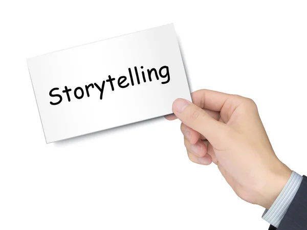 Storytelling kaart in de hand — Stockfoto