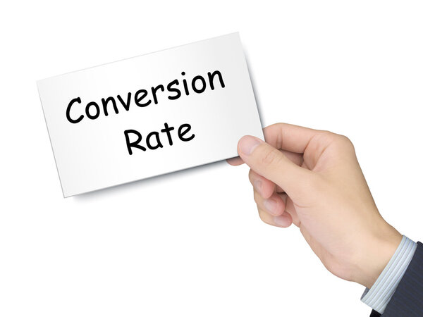 conversion rate card in hand