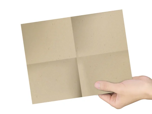 Iş kavramı: kahverengi kağıt tutan adamın elleri — Stok fotoğraf