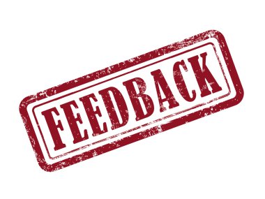 beyaz üzerine kırmızı metin damgası geri bildirim