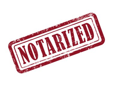 beyaz üzerine kırmızı metin noter tasdikli damgası