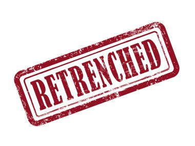 kırmızı metin olarak beyaz retrenched damgası