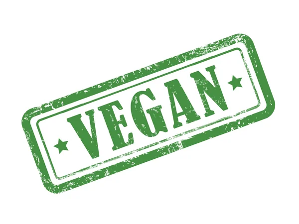 Stämpel vegan i grön text på vit — Stock vektor