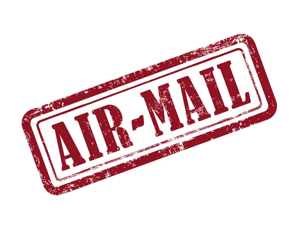 Sello de correo aéreo en texto rojo sobre blanco — Archivo Imágenes Vectoriales