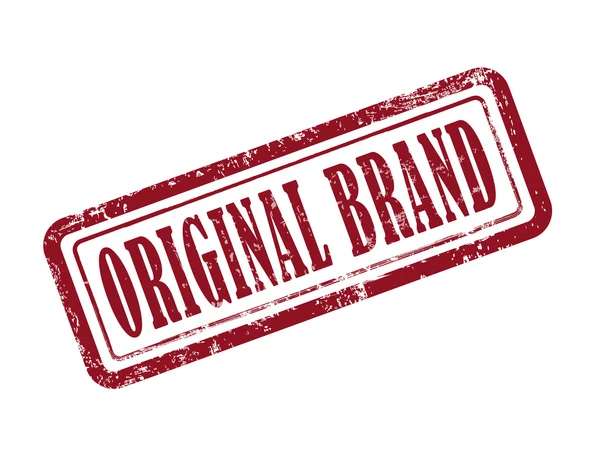 Марка оригінального бренду в червоному тексті на білому — стоковий вектор