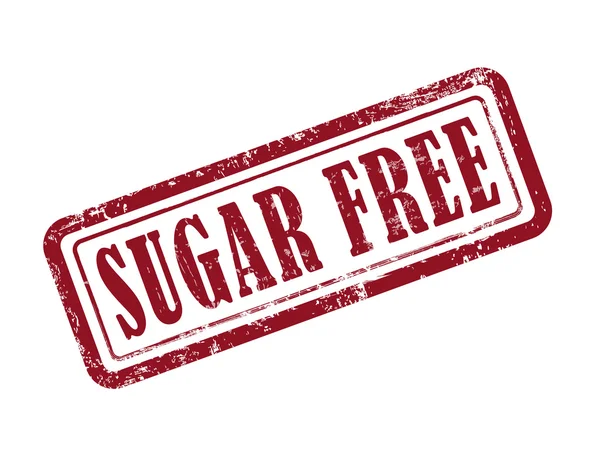 Carimbo de açúcar livre em texto vermelho em branco — Vetor de Stock